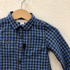 Burberry Charcoal Gray and Blue button up